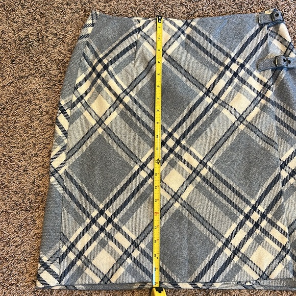 Liz Caiborne Womens Skirt 12 Nordic Blues Wool Blend Buckles Academia Wrap NWT - Picture 12 of 12